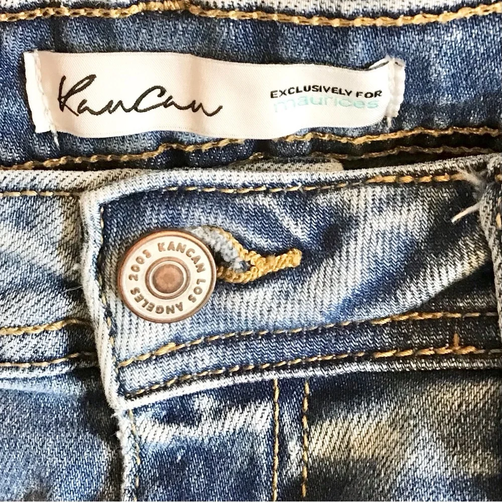 KanCan 28 Straight High Rise Embroidered Cropped Ankle Jeans Dice #209726